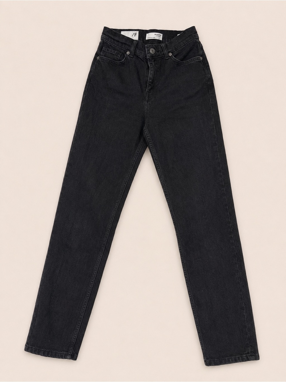 100% Organic Cotton Selected Femme Slim/Straight Jeans in Black– Size 26